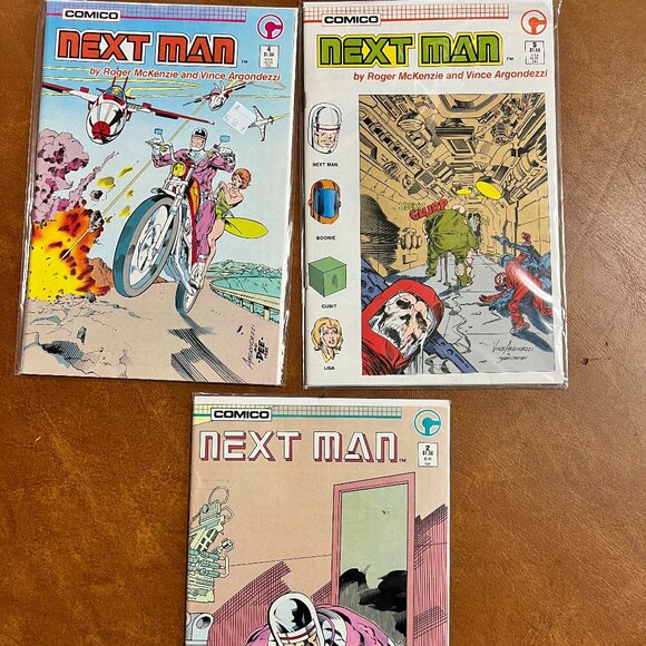 Lot of 3 Comico‎ Comics Next Man #2, 4, 5  1985 - Picture 1 of 5